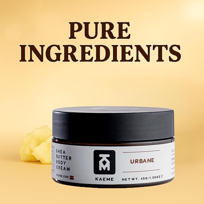 Kaeme Urbane African whipped shea butter handmade from raw organic body butter for women and men Deep Hydration for Dry Skin, Hair Repair (3.4oz/100g jar)