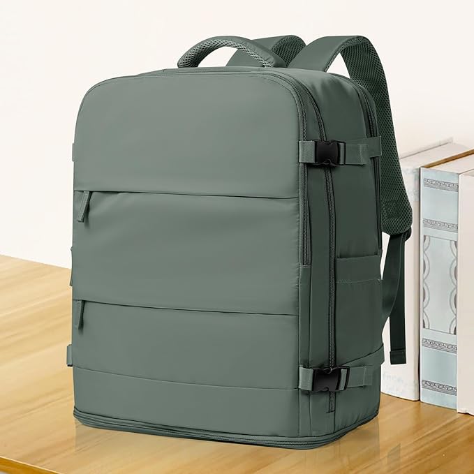 coowoz Large Travel Backpack Carry On for Women Man Waterproof Gym Backpacks Mochila de Viaje Teacher Travel Bag Essentials Personal Item Backpack Rucksack Airplane Accessories Must Haves Olive Green