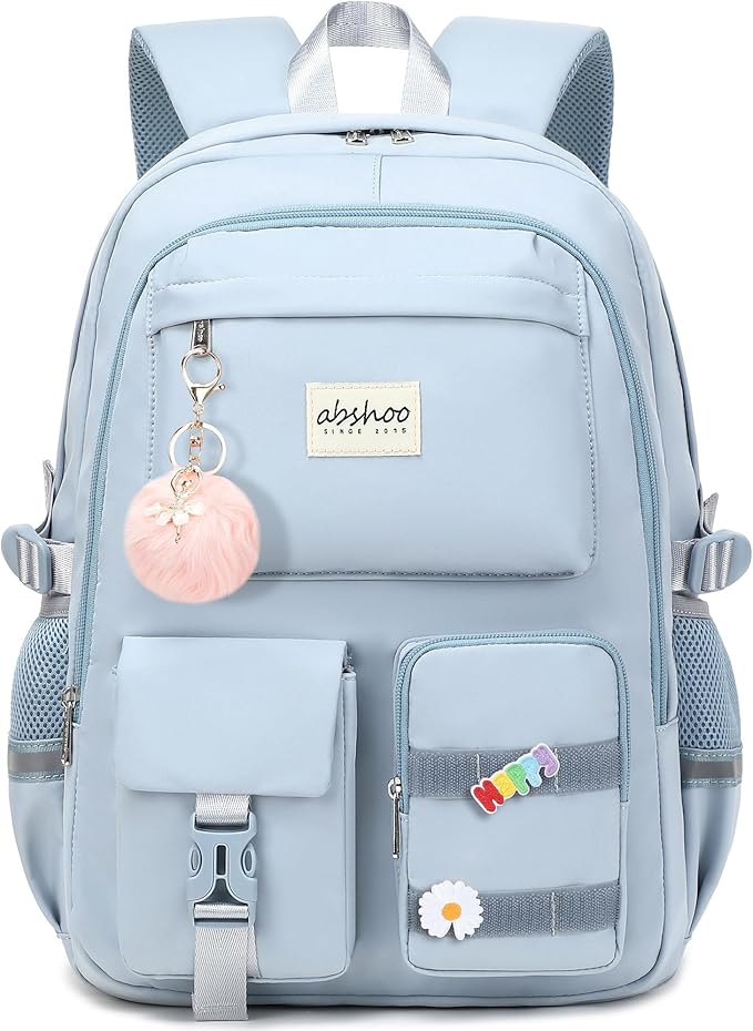 abshoo Big Student Laptop Backpack For College Women Middle High School Teen Girls Bookbag Travel Daypack (LightsteelBlue)