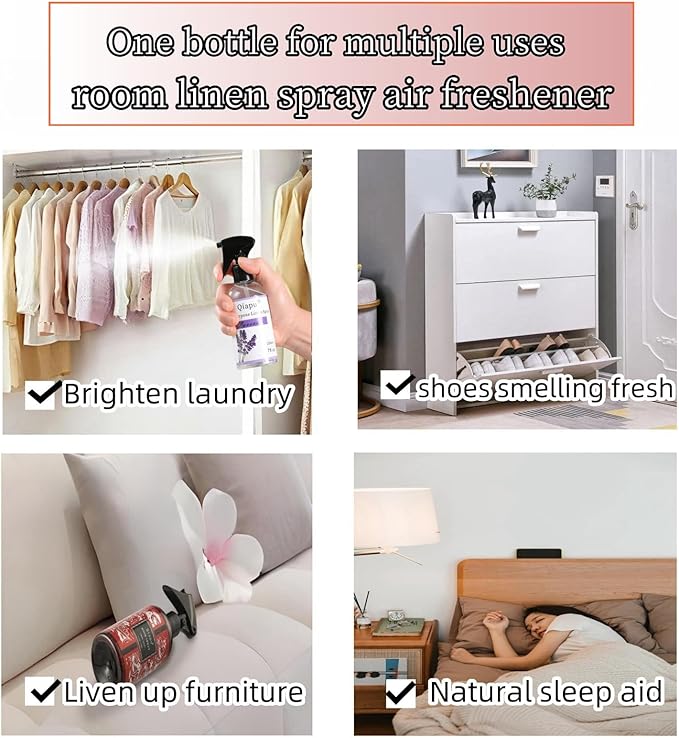 Lavender & Green Tea Linen Spray – Natural Air Freshener Mist for Pillows, Sheets, and Fabrics with Essential Oils for Relaxation and Sleep 2PCS