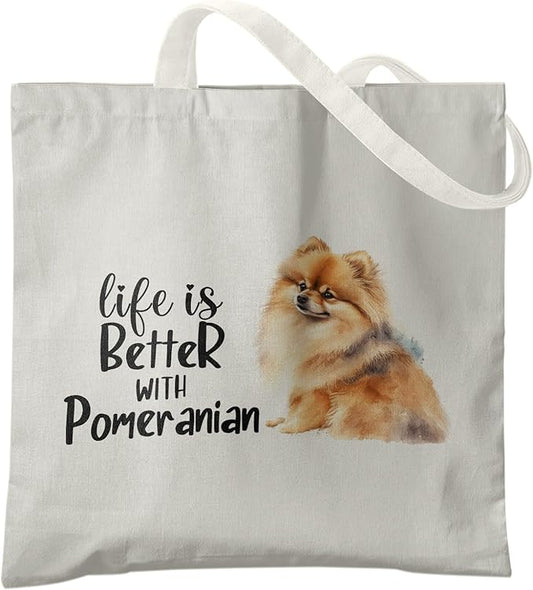 Dog Mom Canvas Tote Bags - Reusable Grocery Bags for Shopping, Funny Dog Lover Gifts for Women