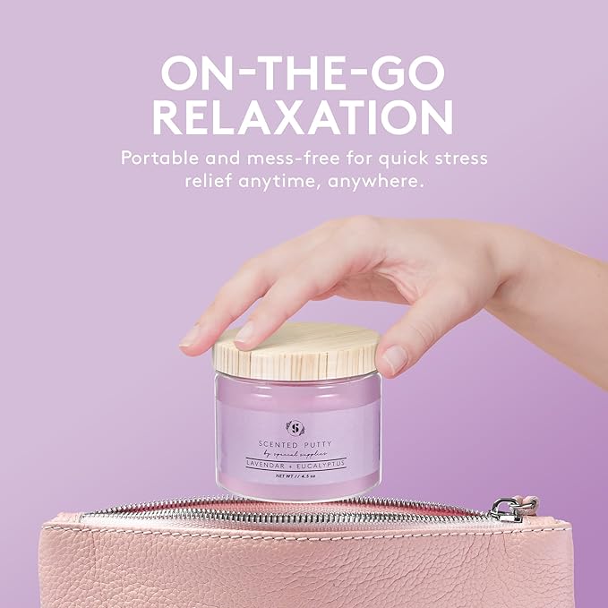 Special Supplies Scented Therapy Putty Dough - Infused with Pure Essential Oils for Aromatherapy and Meditation- Relaxation Gifts for Kids and Adults - Non-Stick (Lavender & Eucalyptus (4.5 oz))