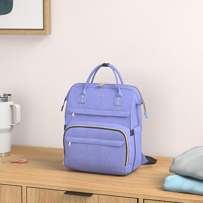 LOVEVOOK Laptop Backpack for Women,17 Inch Professional Womens Travel Backpack Purse Computer Laptop Bag Nurse Teacher Backpack,Waterproof College Work Bag Carry on Back Pack with USB Port,Blue-violet