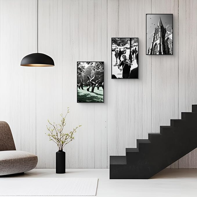 Golden State Art 11x17 Picture Frame 3 Pack - Aluminum Frames with 8x12 Removable Mats & Real Glass, Display 11x17 Posters or 8x12 Photos - Black Gallery Wall Frames for Home Office Decor