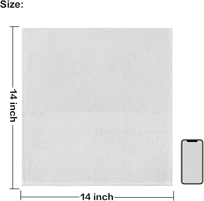 QUILTINA Dish Towels Set,100% Cotton Waffle Weave Kitchen Towels 6 Pack,14 x 14 Inches Dish Towels for Kitchen,Super Absorbent for Drying and Cleaning (Khaki,Light Gray, Dark Grey)