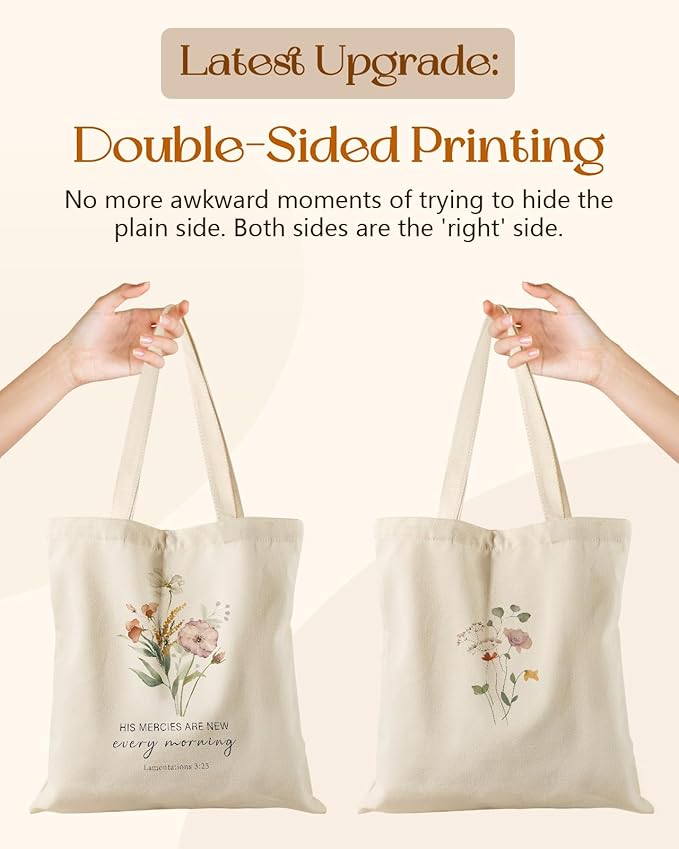 Canvas Tote Bag for Women - Aesthetic Canvas Totes with Pockets Cute Reusable Cloths Ladies Shoulder Bag