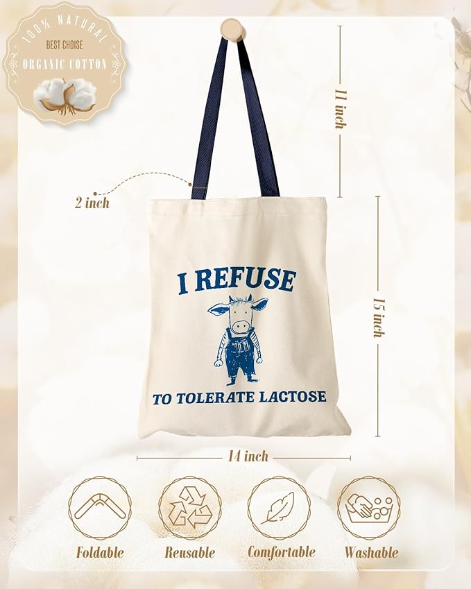 Aesthetic Canvas Tote Bag with Inner Pocket for Women, Cloth Cotton Totes Bag with Pattern for Shopping, Gym