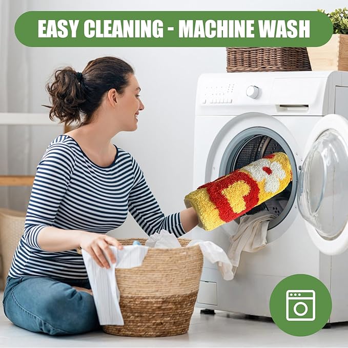 Get Naked Bath Rug, Fun Bathroom Rug,Yellow Bath Rugs Long Bath Mat Funny Bathroom Non Slip Microfiber Plush Cool Mat for Washable Absorbent Bathtub,Bedroom and Shower 20"x40"