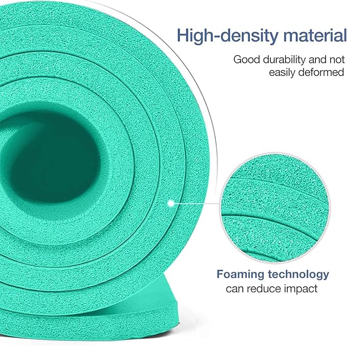 Yoga Mat Non Slip NBR Thick Yoga Mat, 72"L x 32"W x 0.6"TH (185cm x 80cm x 15mm), Anti-Tear Exercise Mat with Carrying Strap and Bag, Workout Mats for Yoga, Pilates and Floor Exercises