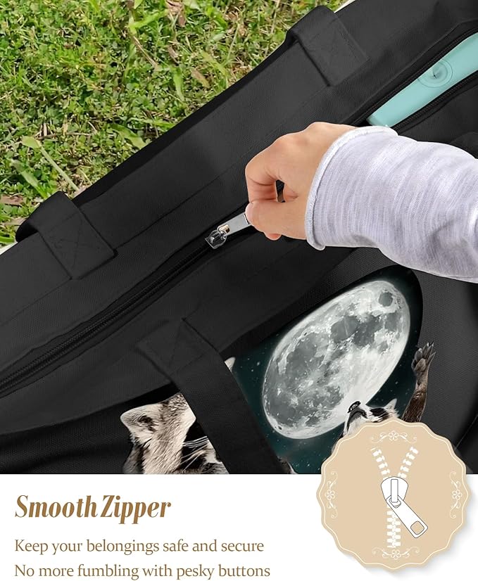 Large Tote Bag for Women - Canvas Tote Bag with Zipper Aesthetic Reusable Shoulder Bag for Gym, Travel, Work