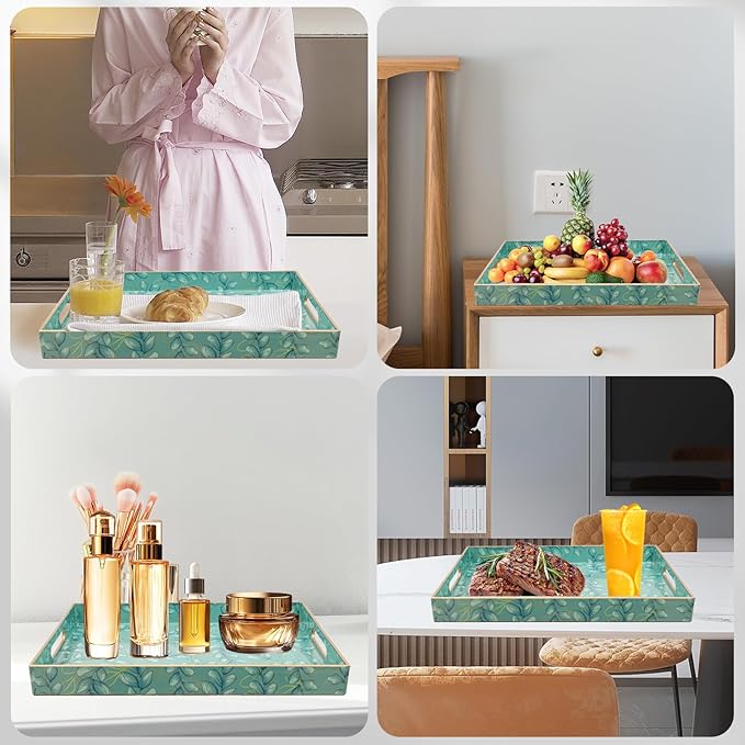 Coffee Table Tray, Serving Trays with Handles, Large Tray for Ottoman Coffee Table, Trays for Living Room Modern