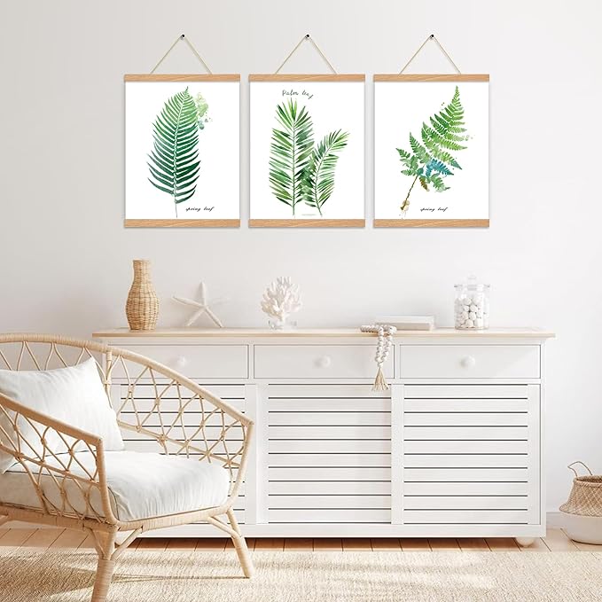 3 Pack Magnetic Poster Hanger Frame 20 Inch Pine Color,20x24 20x30 20x28 Poster Frame Wood Magnet Frames Hangers for Photos Pictures Prints Maps Scrolls Canvas Artwork Diamond Art Painting