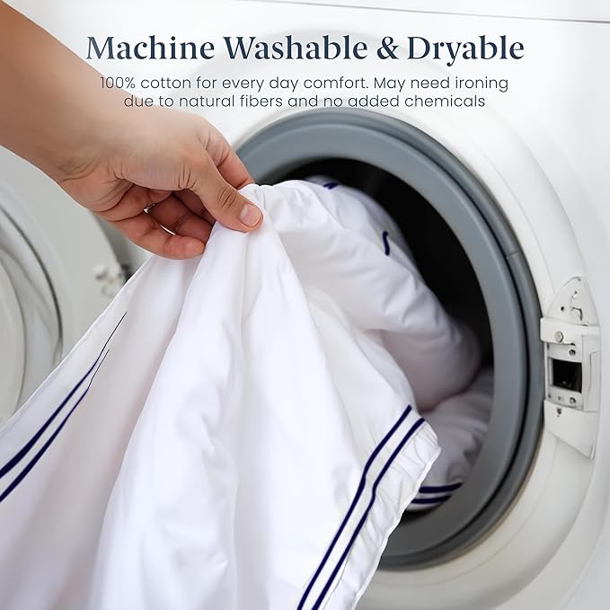 Ella Jayne Duvet Cover King (3 Pieces), 100% Cotton Percale, King/Cali King, Soft, Breathable & Lightweight Including King Duvet Cover (1 Piece) 106 x 90 Inches with 2 Pillow Shams (Navy Design)