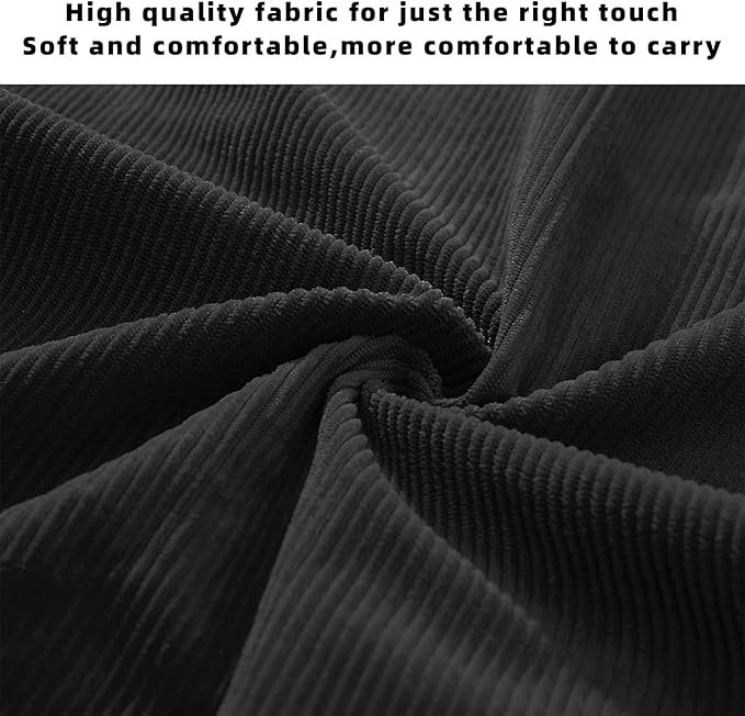 KALIDI Women Corduroy Tote Bag Zipper Casual Tote's Handbag Big Capacity Shoulder Bag with Pockets