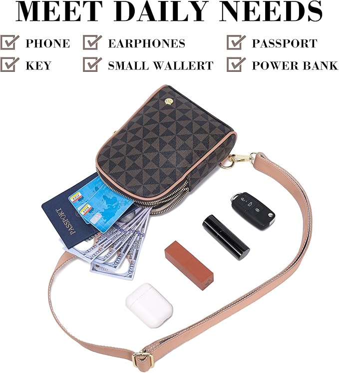 INICAT Travel Small Sling Bag Leather Crossbody Bags for Women Fanny Packs Cross Body Bag for Woman Cross Body Purses