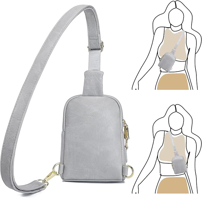 INICAT Travel Small Sling Bag Leather Crossbody Bags for Women Fanny Packs Cross Body Bag for Woman Cross Body Purses