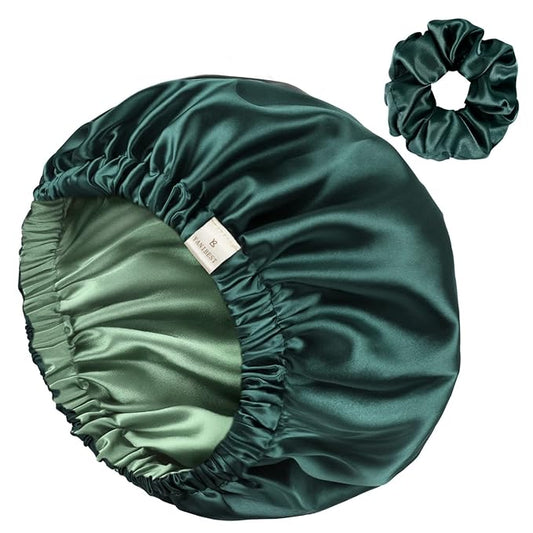 YANIBEST Adjustable Silk Bonnet Double Layer Satin Bonnet Hair Bonnet for Sleeping Bonnets for Women Hats Curly Natural Hair, Sage
