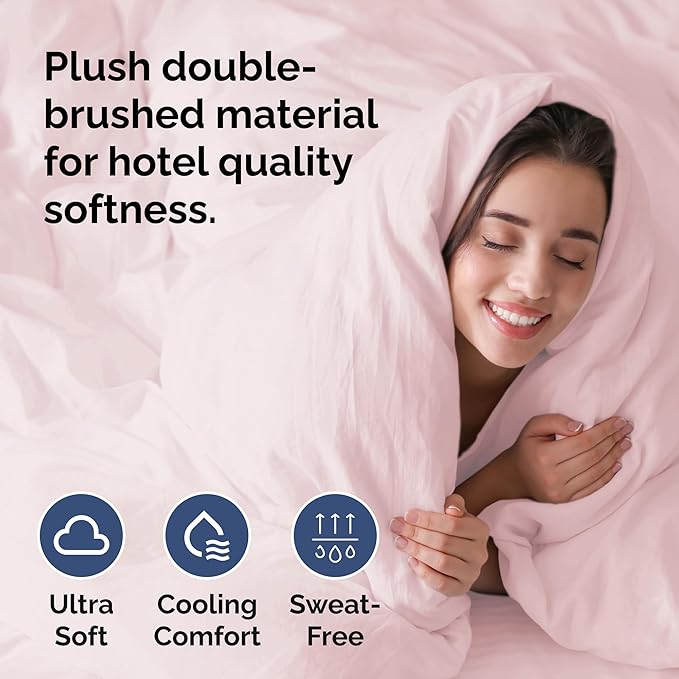 Duvet Cover Full Size Set - Extra Soft Full Size Duvet Cover 80 x 90 with 2 Pillow Shams - Hotel Luxury Easy Care and Fade Free w/Zipper Closures & Ties - Comfy Breathable Bedding Set (Lavender Pink)