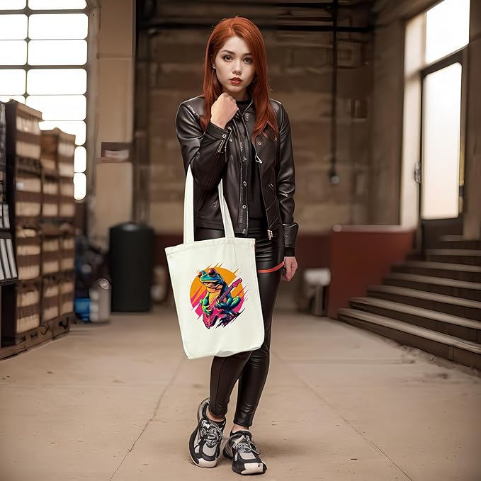 Tote Bag for Women, Reusable Zippered Canvas Bag with Handles Pocket Thick Canvas, for Grocery Shopping Beach Gift