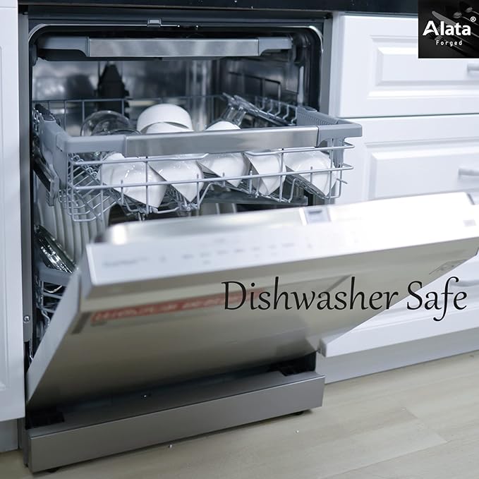 Alata Potter 40-Piece Forged Silverware Set Stainless Steel Flatware Set Cutlery Set, Service for 8, Mirror Finish, Dishwasher Safe