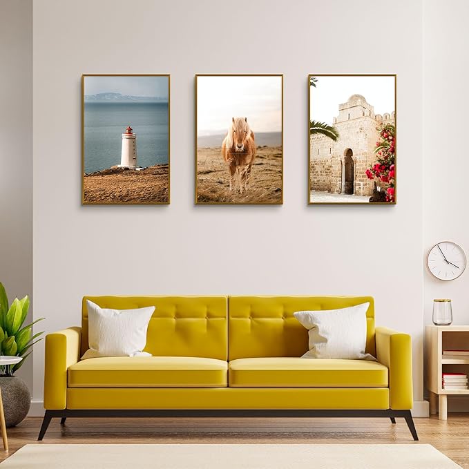 Golden State Art, 20x30 Aluminum Picture Frame, Bronze Metal Thin Poster Frames for 20 x 30 inch Photo, Acrylic Front, Wall Hook for Horizontal or Vertical Display, 3 Pack