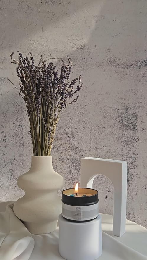 Healing Chakra Scented Candles Set with Surprise Wand | 7 Scented Candles with Chakra Crystals, Wand | E-Book Included