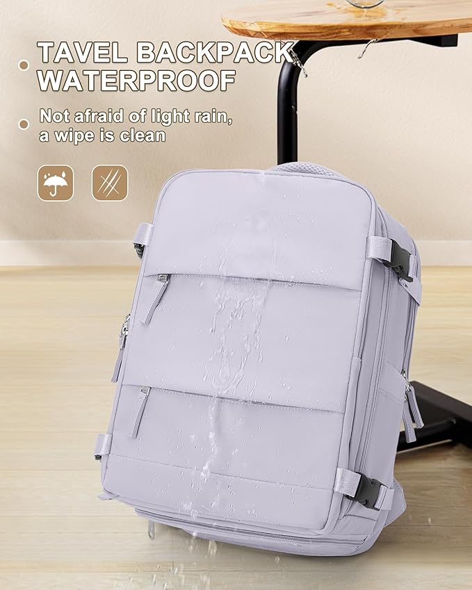 coowoz Large Travel Backpack Carry On for Women Man Gym Backpack with Laptop Compartment Mochila de Viaje Teacher Personal Item Backpacks Rucksack Airplane Accessories Must Haves Purple