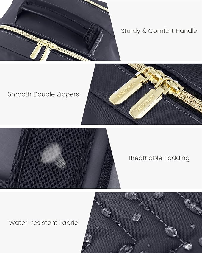 LOVEVOOK Laptop Backpack Purse for Women, Work Travel Computer Bags, College School Backpack for Student Girl, Quilted Casual Daypack with USB Port, Fit 15.6 Inch Laptop, Dark Grey