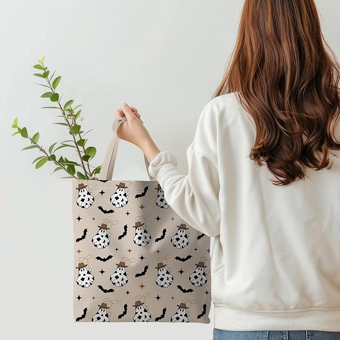 Halloween Tote Bag, Halloween Gifts for Women, Horror Tote Bag, Reusable Grocery Bags Shopping Bags