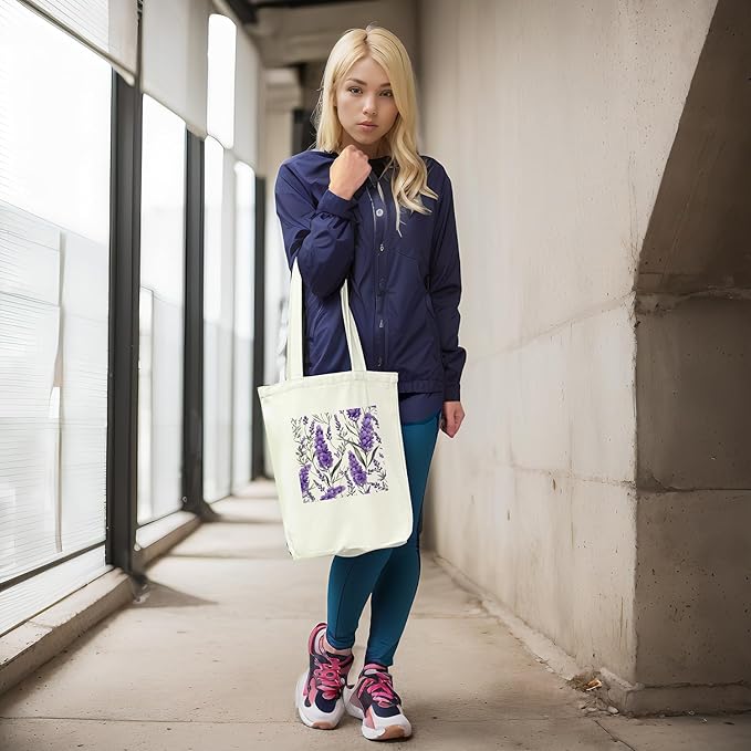 Tote Bag for Women, Reusable Zippered Canvas Bag with Handles Pocket Thick Canvas, for Grocery Shopping Beach Gift