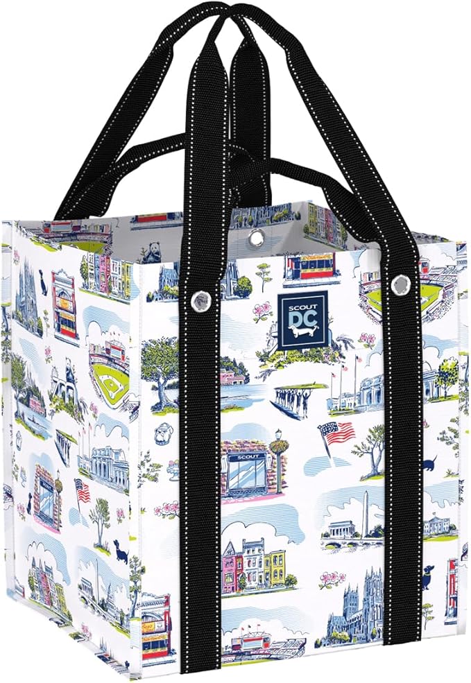 SCOUT Bagette Market Tote, Large Reusable Grocery Bag with Burst-Proof Bottom