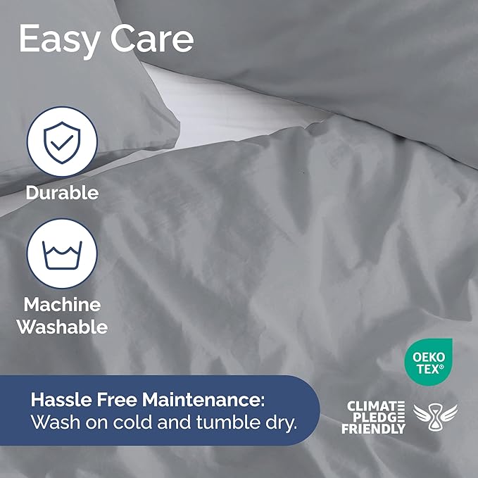 Duvet Cover Cal King Size Set - Extra Soft Cal King Size Duvet Cover 104 x 98 with 2 Pillow Shams - Hotel Luxury Easy Care and Fade Free w/Zipper Closures & Ties - Breathable Bedding Set (Steel Blue)