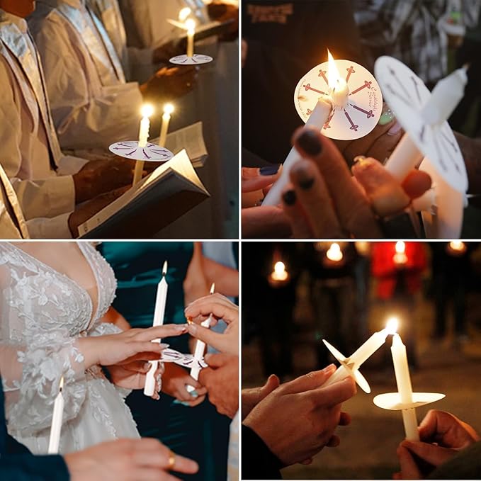 Set of 40 White Spell & Chime – Premium Mini Taper Candles for Rituals, Prayer, Birthdays, Meditation, Altar - 4 Inch Tall, Unscented (White)