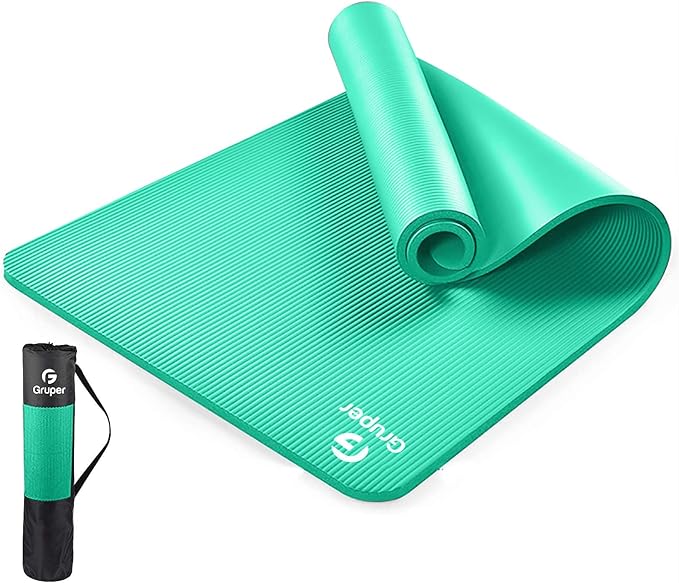 Yoga Mat Non Slip NBR Thick Yoga Mat, 72"L x 32"W x 0.6"TH (185cm x 80cm x 15mm), Anti-Tear Exercise Mat with Carrying Strap and Bag, Workout Mats for Yoga, Pilates and Floor Exercises