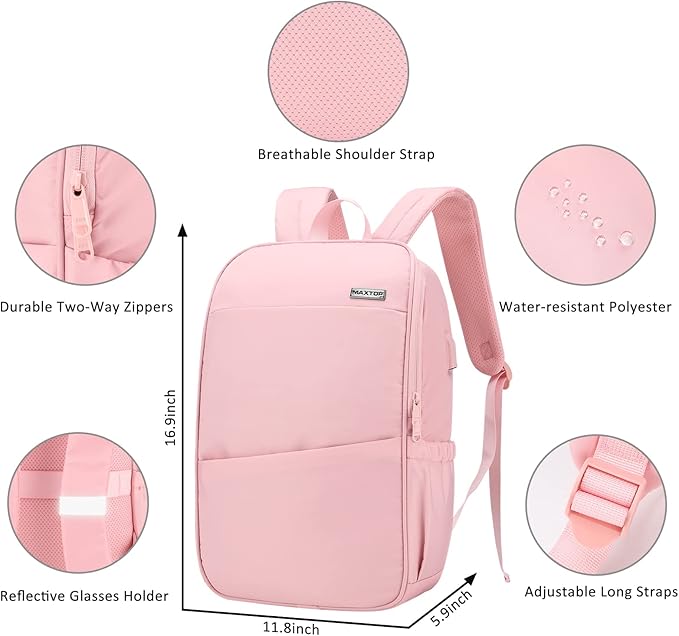 MAXTOP Deep Storage Laptop Backpack with USB Charging Port[Water Resistant] College Computer Bookbag Fits 16 Inch Laptop