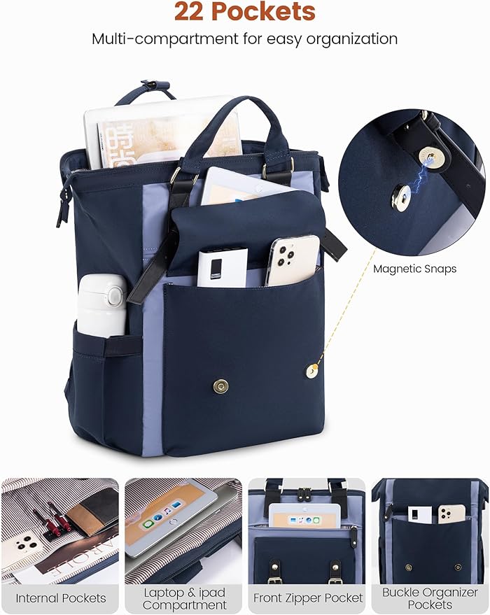 LOVEVOOK Laptop Backpack for Women Work Teacher Bag Travel Backpack, Stylish College Backpack Purse, Business Computer Laptop Bag Nurse Bags, Casual Daypack, 15.6 Inch