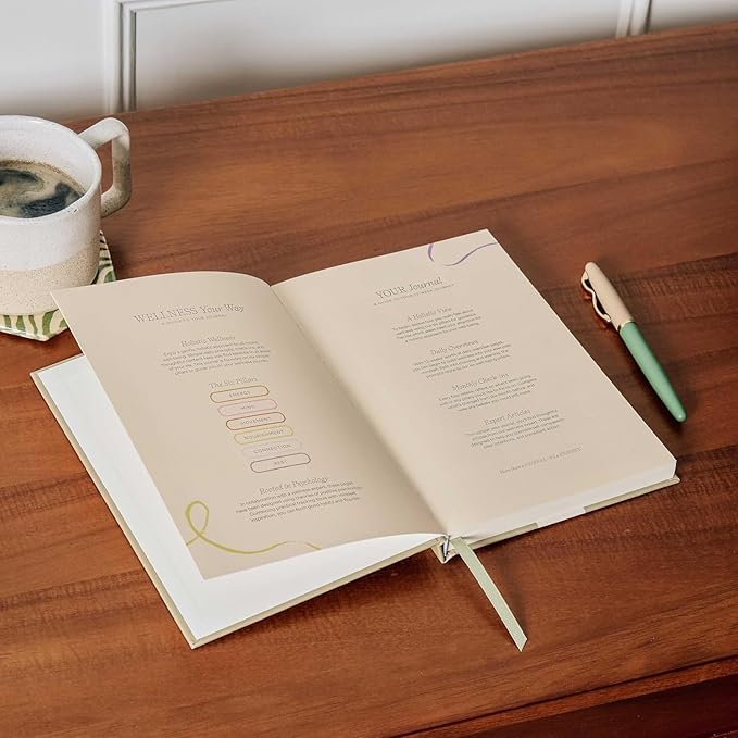 Papier Daily Wellness Journal Diary - Beige, 8.46"L x 6.02"W | Hardback Cover Wellbeing, Gratitude & Mindset Diary for Personal Growth, Mindfulness & Reflection | Track Goals, Sleep & Lifestyle Habits