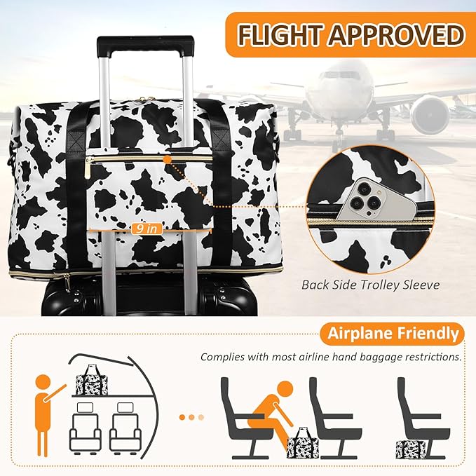 Expandable Travel Duffle Bags Weekender Overnight Bags for Women Men Hospital Bag for Women Labor Delivery with Toiletry Bag Waterproof