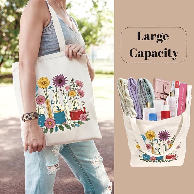 Tote Bag for Women, Canvas Tote Bag with Pockets,Canvas Shopping Bags,Reusable Grocery Bags
