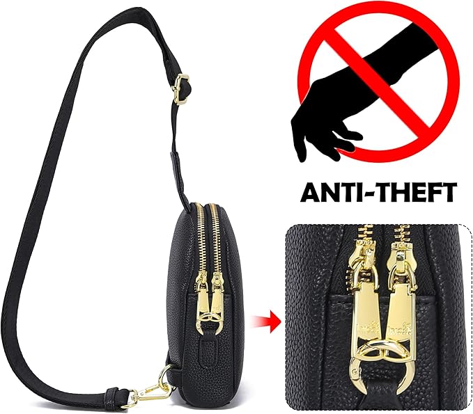 INICAT Travel Small Sling Bag Leather Crossbody Bags for Women Fanny Packs Cross Body Bag for Woman Cross Body Purses