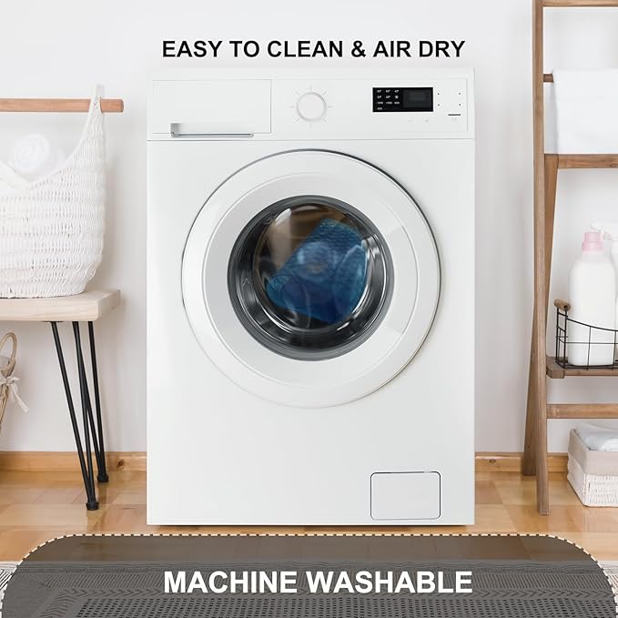 Bath Mat for Tub & Shower, Non Slip Soft Bathmat with Suction Cups & Drain Holes, Machine Washable Bathtub Floor Liner Mats for Bathroom, 35x16 Inch, Clear Blue