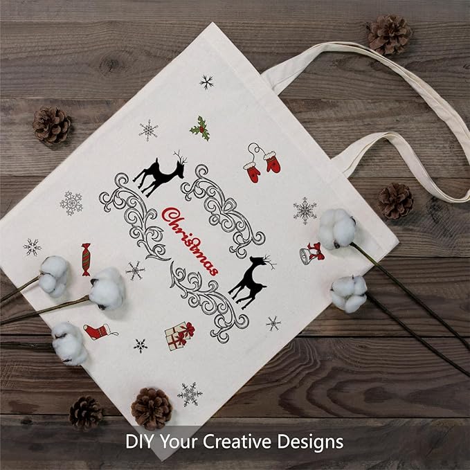 TOPDesign 3 | 6 | 12 | 24 | 48 | 192 Pack Economical Cotton Tote Bags, Lightweight Medium Reusable Grocery Shopping Cloth Bags, Suitable for DIY, Advertising, Promotion, Gift, Activity (3-Pack)