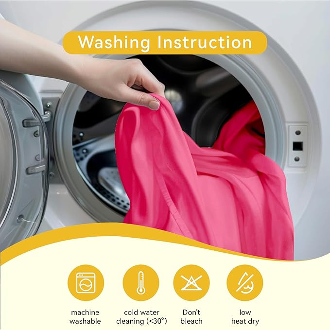 Outpain 8 Pack Hot Pink 72inch Spandex Round Tablecloths, Stretchy 132inch Fitted 6FT Round Table Cloths, Wrinkle Free Table Cover with Skirt for Wedding Party Dining Banquet