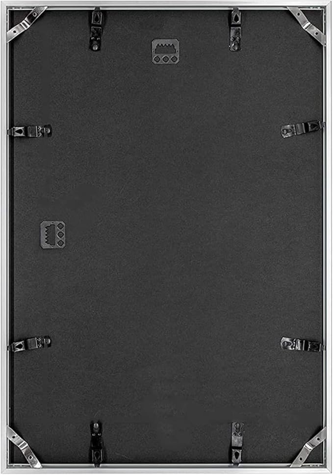 Golden State Art, 13x19 Aluminum Picture Frame, Silver Metal Thin Poster Frames for 13 x 19 inch Photo, Acrylic Front, Wall Hook for Horizontal or Vertical Display, 3 Pack