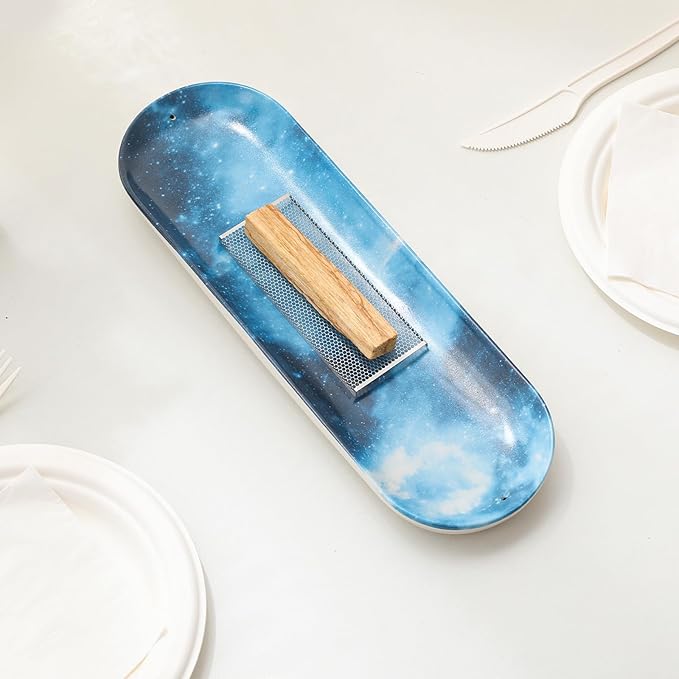 Incense Holder for Sticks, Ceramic Incense Burner with 60 Incense Sticks for Sage Palo Santo, Heat-Resistant Insence-Stick Holder for Backflow Incense Cones Meditation Yoga Spa Room Decor