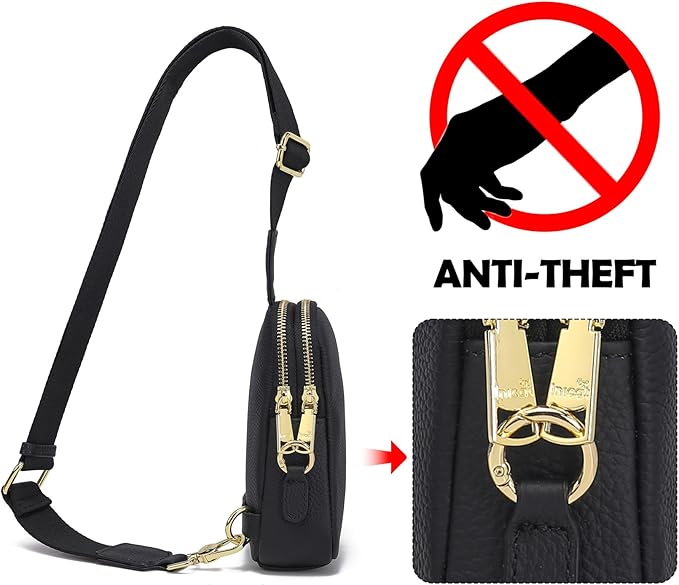 INICAT Travel Small Sling Bag Leather Crossbody Bags for Women Fanny Packs Cross Body Bag for Woman Cross Body Purses