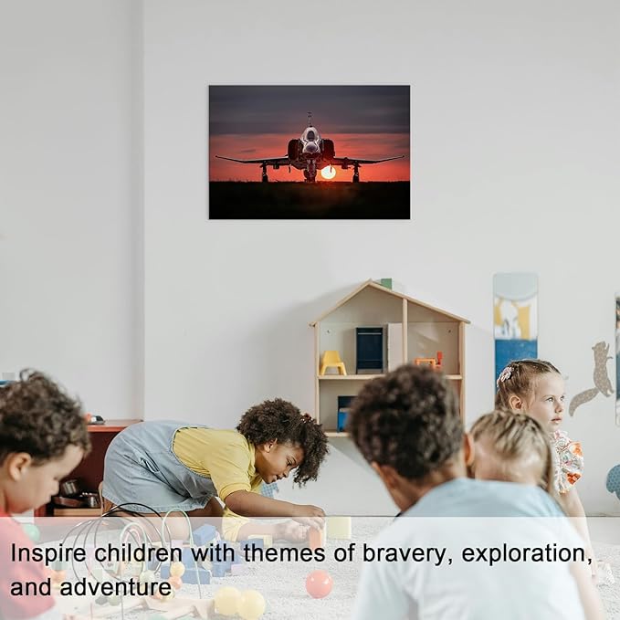 F-4 Phantom Wall Art Canvas with Inner Wooden Frame - Airplane Decor, Aviation & Military Posters for Home & Office decor - Lightweight & Easy to Hang 28x40 Inches