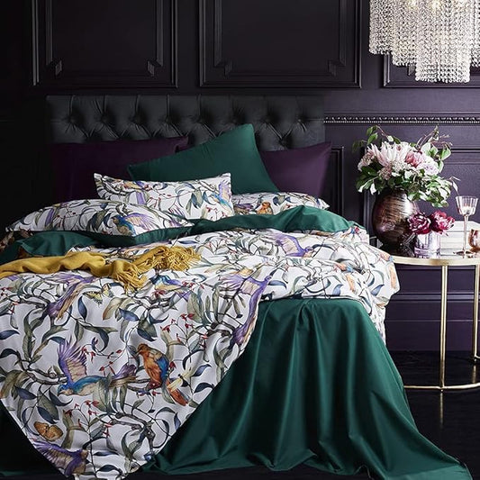 Cupocupa Duvet Cover Set;Duvet Cover Full Bedding Set Fluffy Boho Duvet Cover Set Paisley Floral Bedding Collection Duvet Cover with Pillowcases