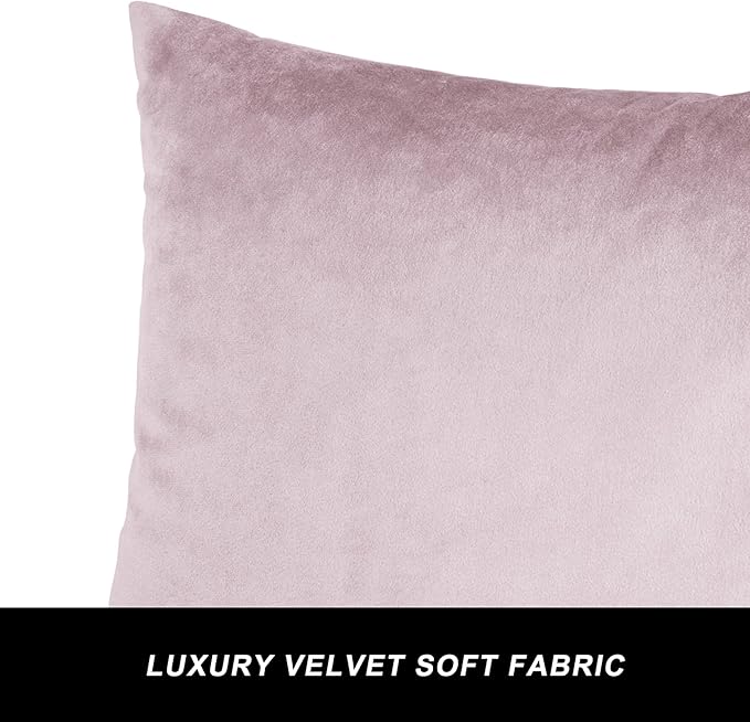 GIGIZAZA Velvet Blush Pink Throw Pillow Covers Decorative Cushion Covers Pillow Cases Sham for Sofa Couch (20x20inch(50x50cm)-4pcs, Blush Pink)