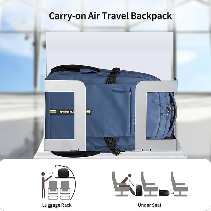 Blue Business Laptop Backpack for Men Women, 30L Anti-Theft Carry on Travel Backpack Flight Approved for Airplane, Adults Back pack Bag for Work, Commuting, Weekend Casual Daypack